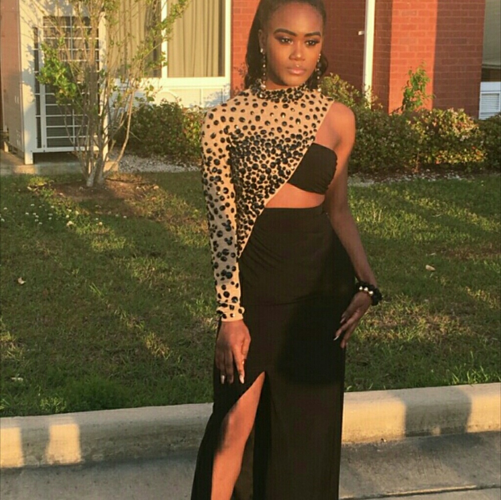 Sherri Hill Evening Gown- Black/Natural